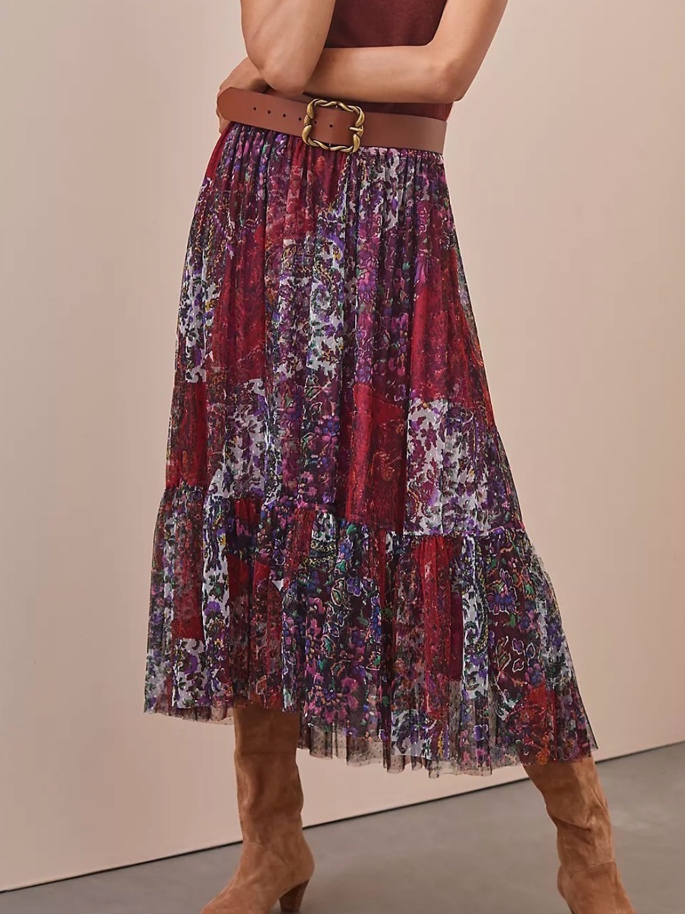 boho anthropologie skirt